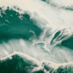 green white abstract marble texture ocean foamy waves