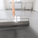 leveling with mixture cement floors selfleveling epoxy with needle roller spiked roller